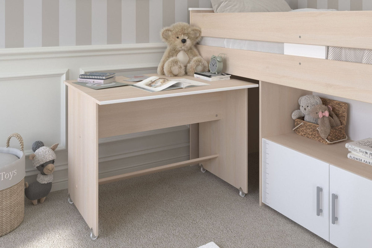 Parisot Charly 22 Jugendzimmer Set mit Hochbett, Schreibtisch, Kleiderschrank & Stauraum