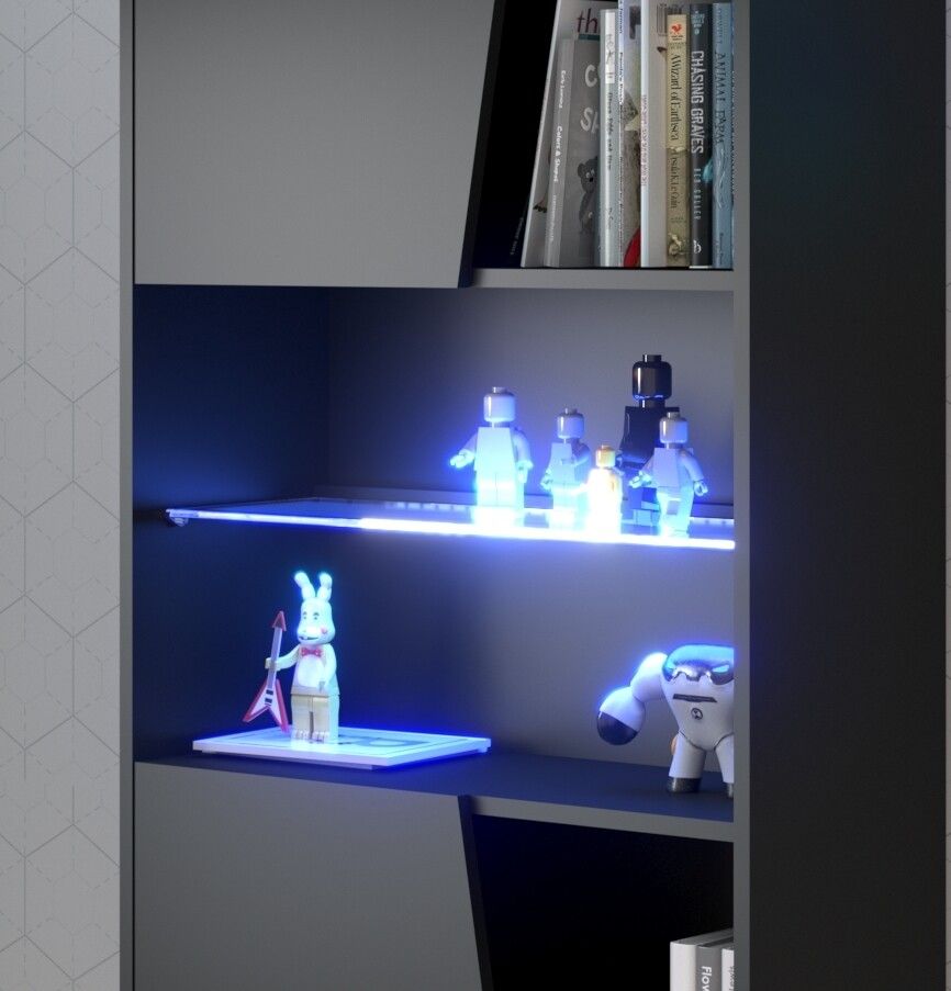 Parisot Gaming 1 Jugendzimmer-Set – modernes Gaming-Zimmer mit LED-Beleuchtung und viel Stauraum