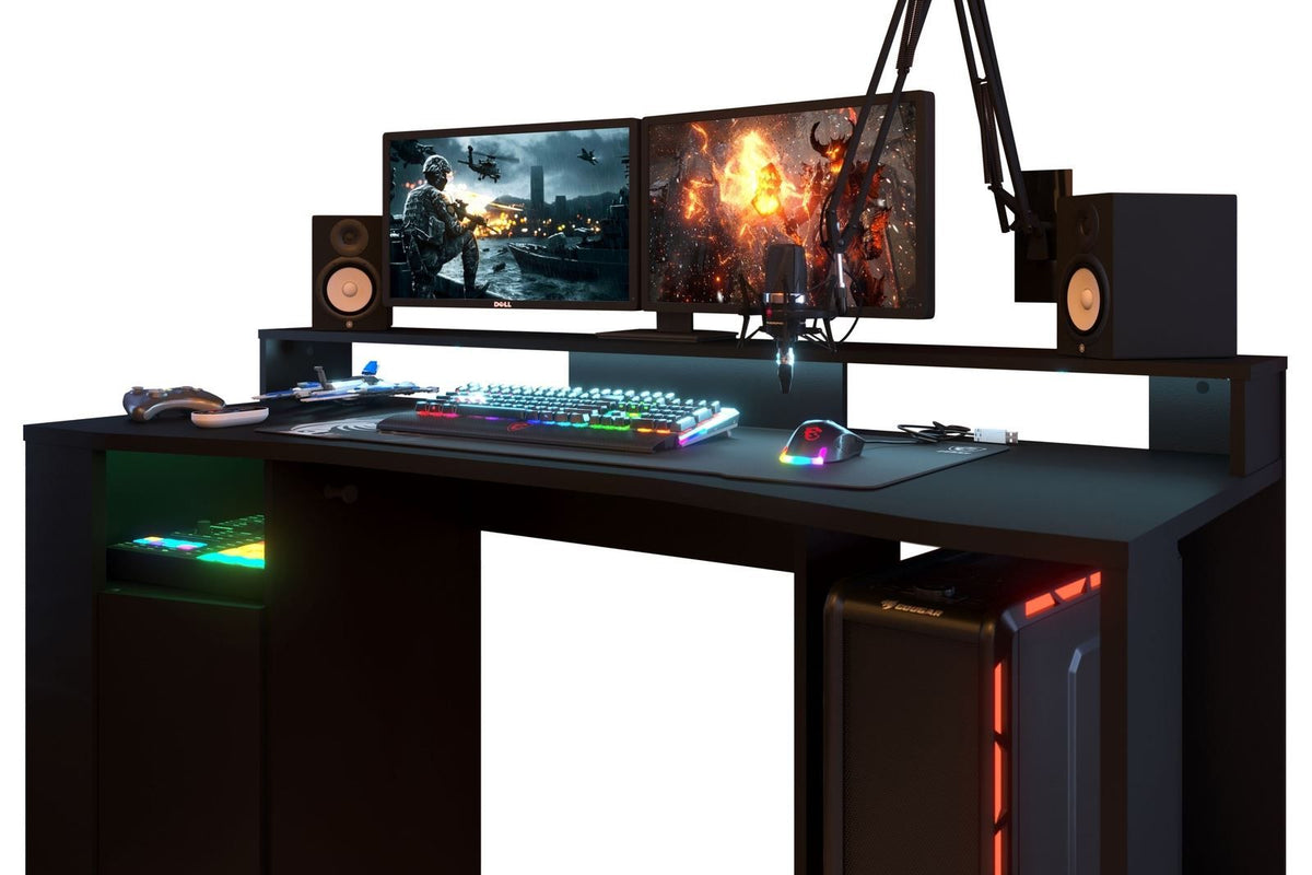 Parisot Gaming 1 Jugendzimmer-Set – modernes Gaming-Zimmer mit LED-Beleuchtung und viel Stauraum