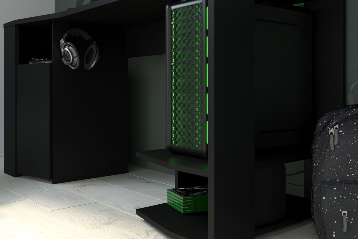 Parisot Gaming 1 Jugendzimmer-Set – modernes Gaming-Zimmer mit LED-Beleuchtung und viel Stauraum