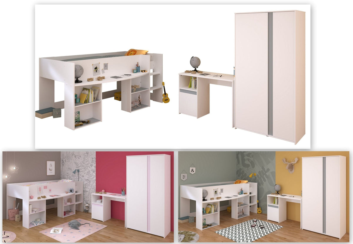 Parisot Pirouette 13 Jugendzimmer-Set 3-tlg. mit Hochbett