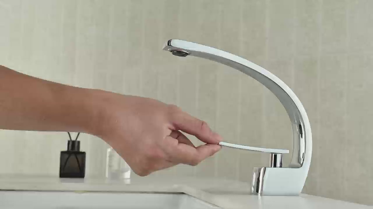 Faizee Home Cypher Waschtischarmatur – Designer Badarmatur aus Messing mit Keramik-Kartusche