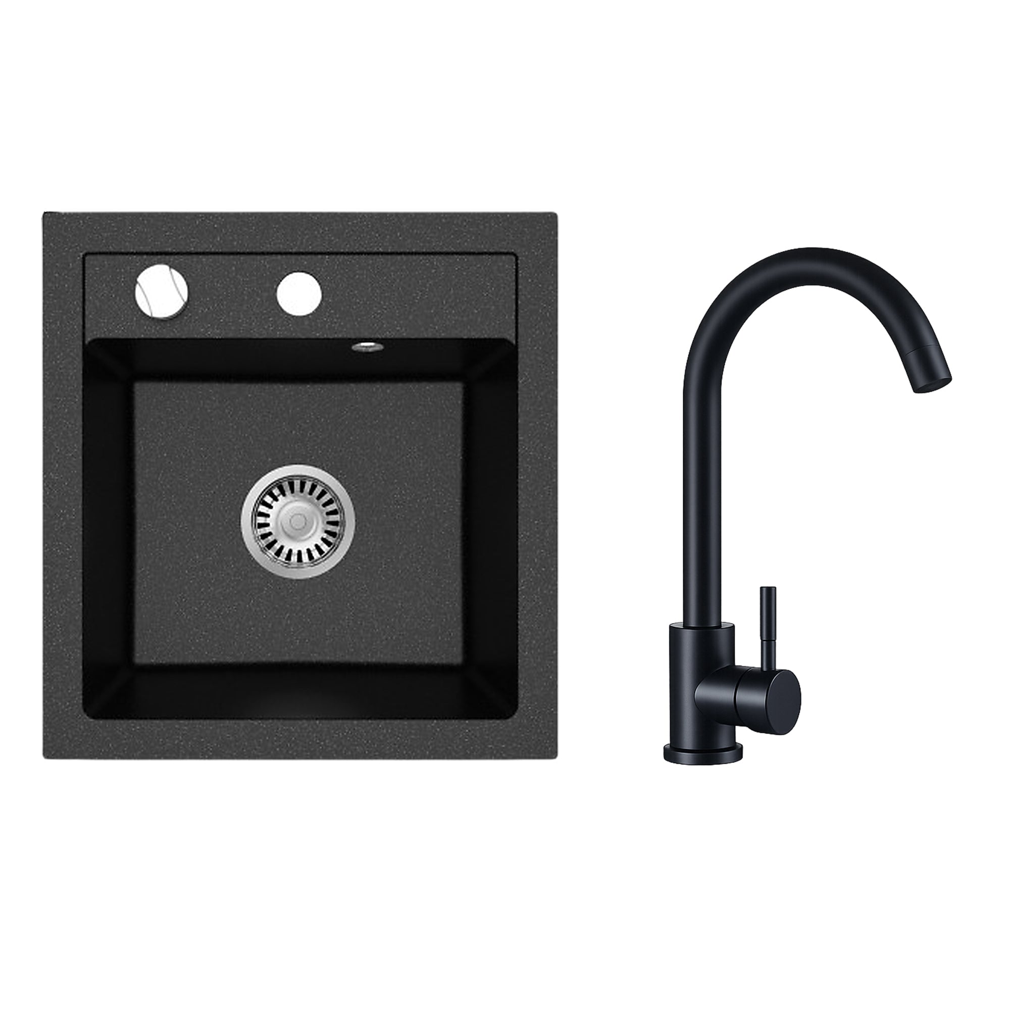 Faizee Home Granitspüle Milano 52 × 49 cm mit wählbarer Armatur