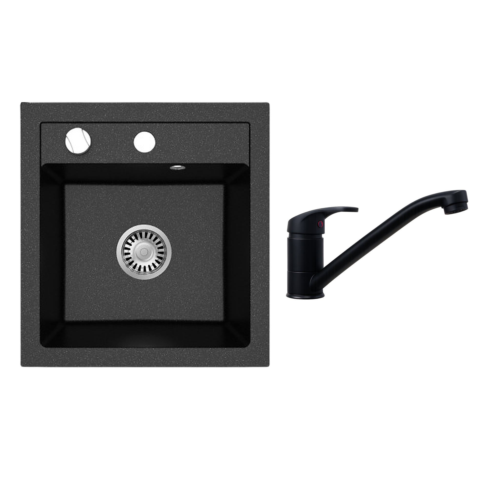 Faizee Home Granitspüle Milano 52 × 49 cm mit wählbarer Armatur