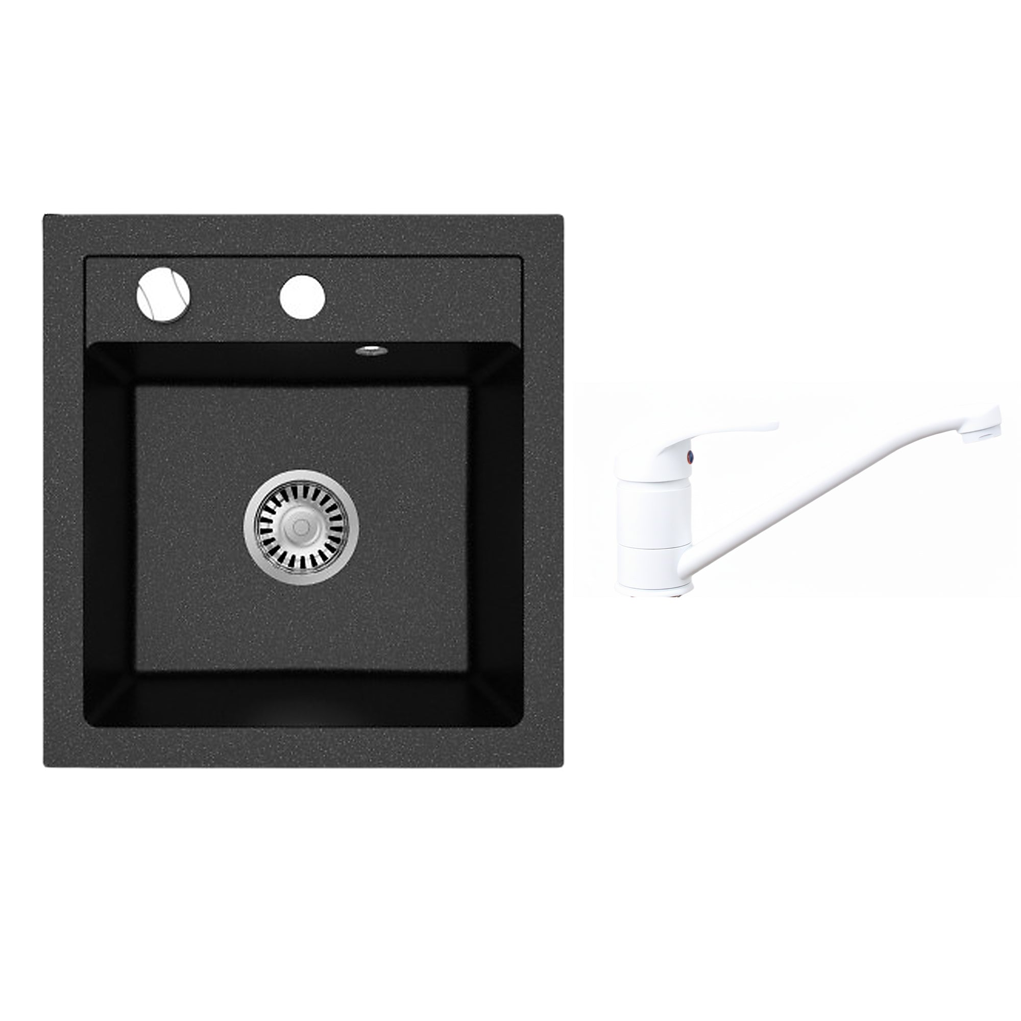 Faizee Home Granitspüle Milano 52 × 49 cm mit wählbarer Armatur