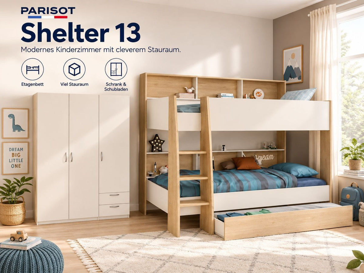 Parisot - Shelter 13 | Kinderzimmer-Set mit Kleiderschrank