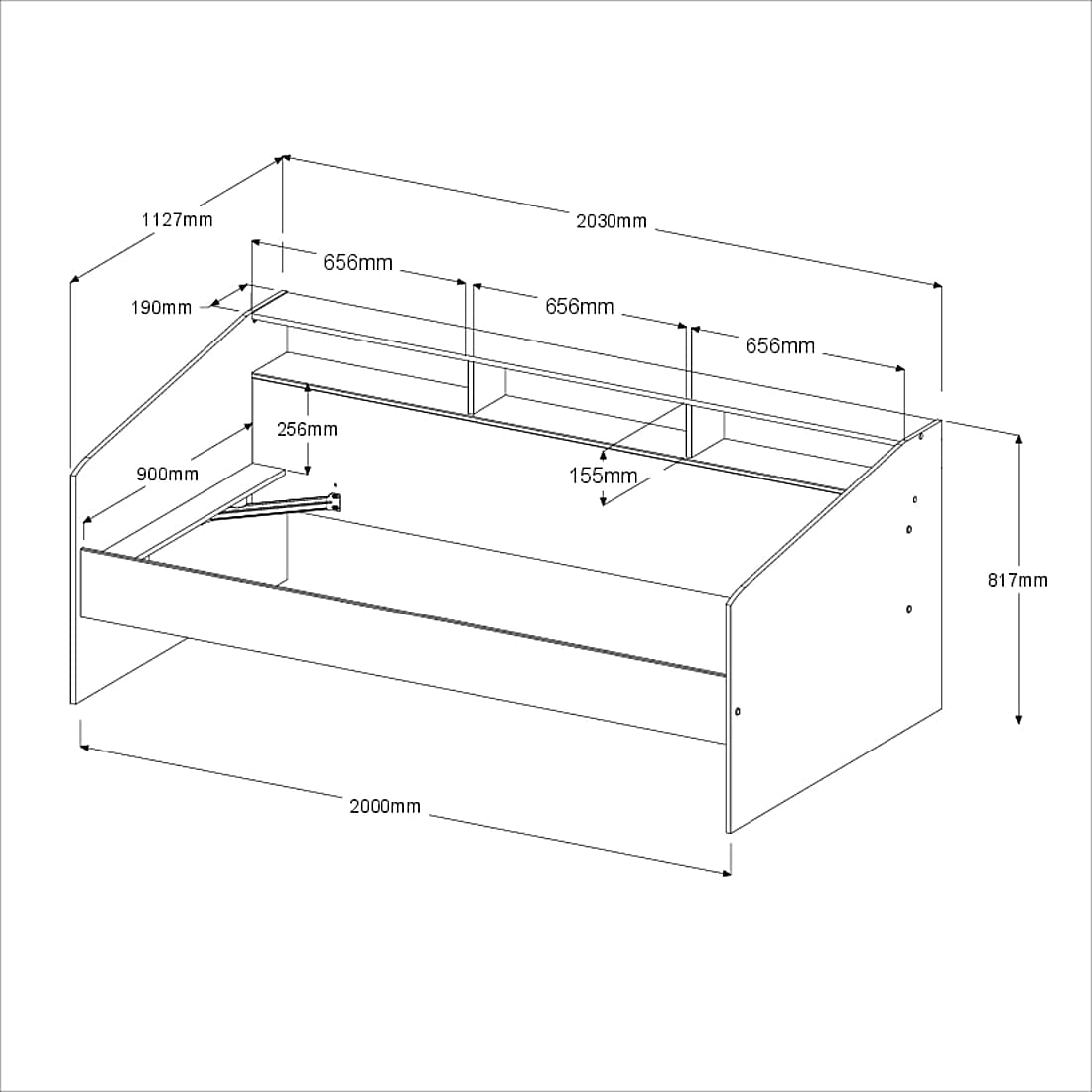 Parisot Sleep 44 Jugendzimmer Set 5-teilig – Stauraumbett 90x200, Schreibtisch mit 3 Schubladen & Kommode mit 4 Schubladen – Weiß