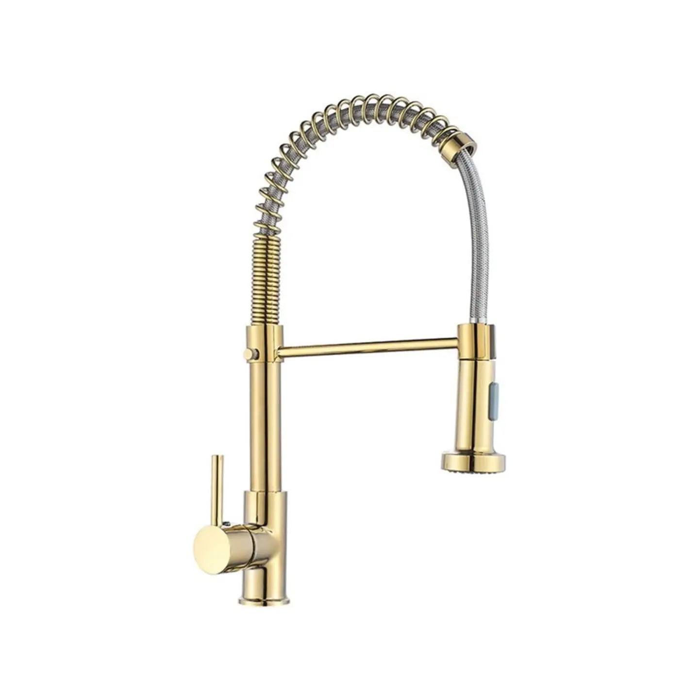 Spiral Küchenarmatur Schwarz, Gold oder Silber – Profi-Armatur mit Ausziehbrause, 360° Drehung & Messingkörper