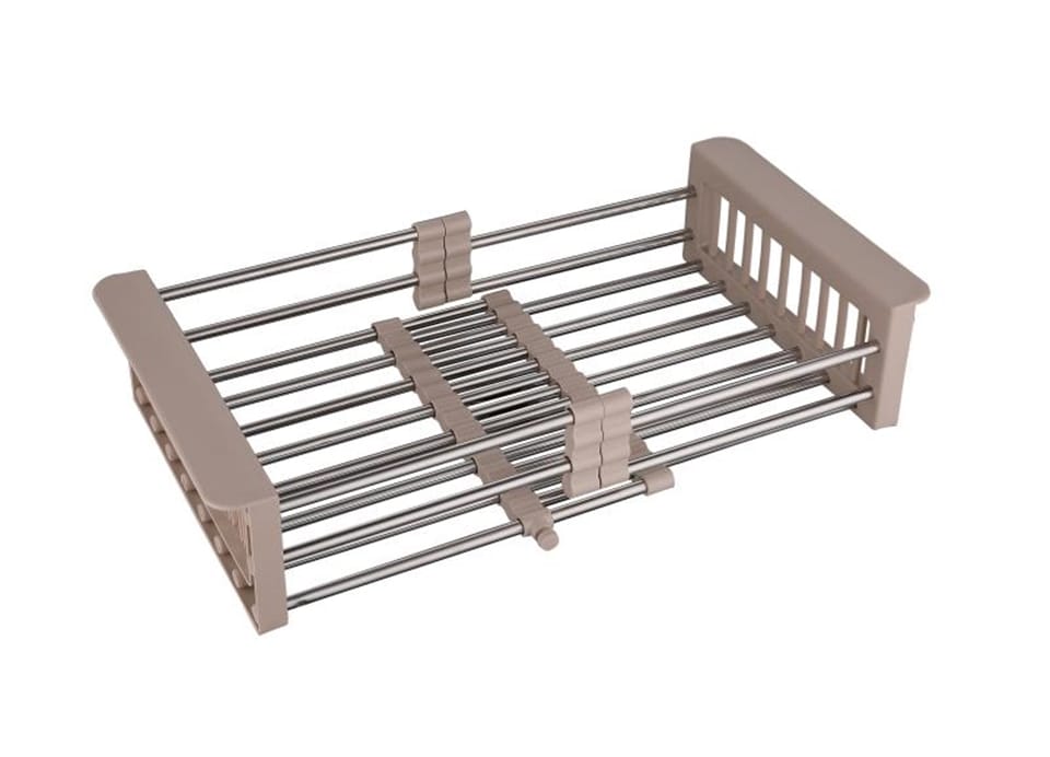 Faizee Home Teleskop-Abtropfgestell – Ausziehbar 30,5–45 cm – Edelstahl & Kunststoff