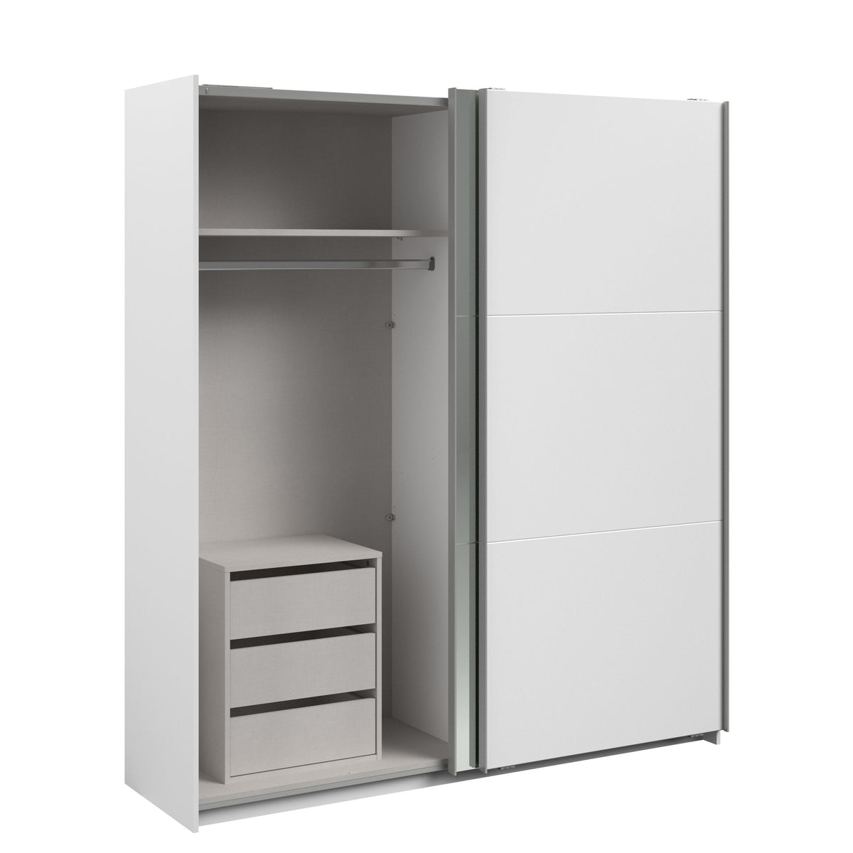 Swing 14 Schiebetürenschrank 178 cm mit Spiegel & Schubkästen