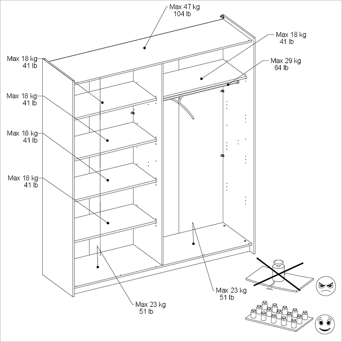 Parisot Swing 18 Kleiderschrank Eiche mit Spiegeltür links, Schiebetüren, Soft-Close & 3 Schubkästen – 178 cm