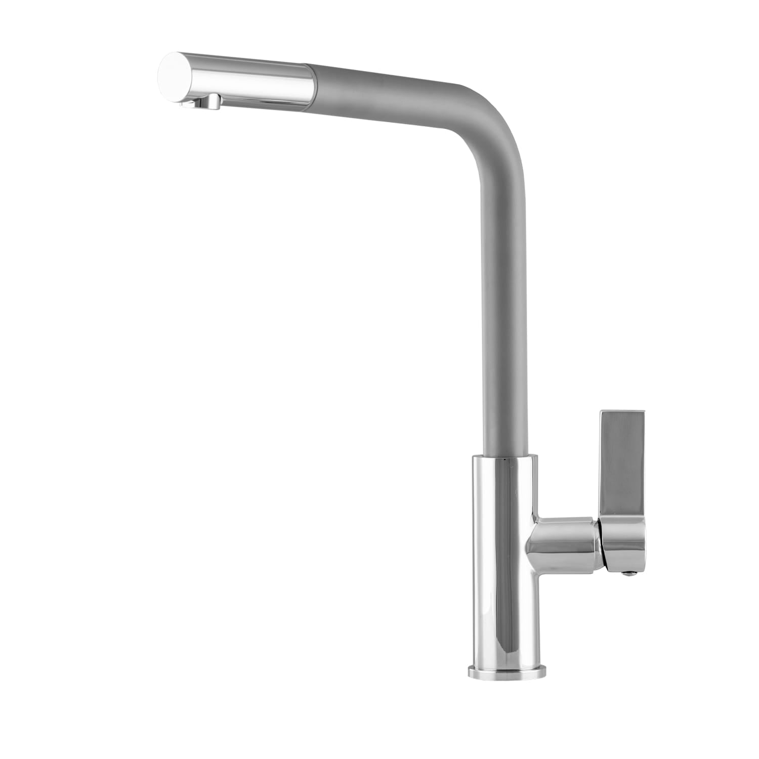 Granitspüle 48x50 Grau + Armatur + Siphon