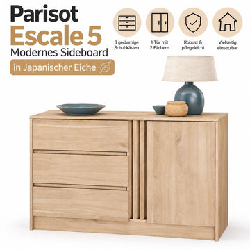 Parisot Escale 5 – Modernes Sideboard in Japanischer Eiche