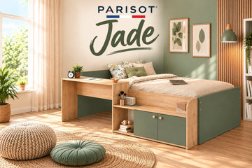 Parisot Jade Hochbett 90x200 cm mit Schreibtisch und Stauraum