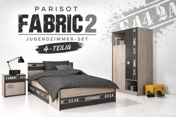 Parisot Fabric 2 Jugendzimmer-Set 4-teilig mit Bett & Stauraum
