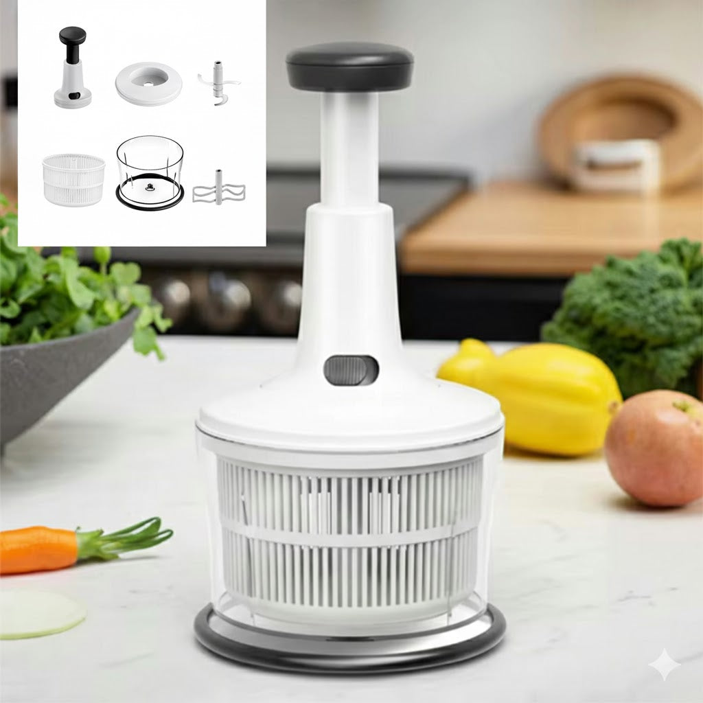 Faizee Home Chopmaster Multifunktions-Gemüseschneider – Schneiden, Hacken, Mischen & Abtropfen