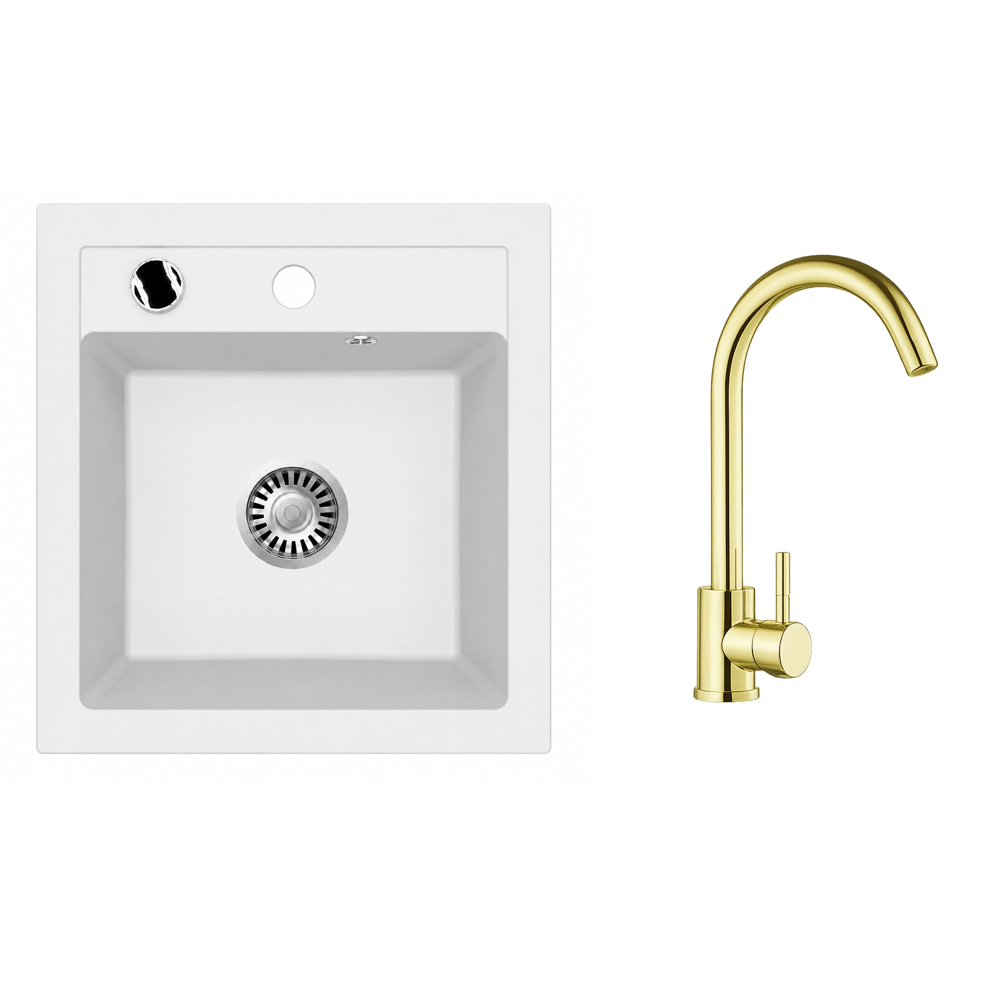 Faizee Home Granitspüle Milano 52 × 49 cm mit wählbarer Armatur