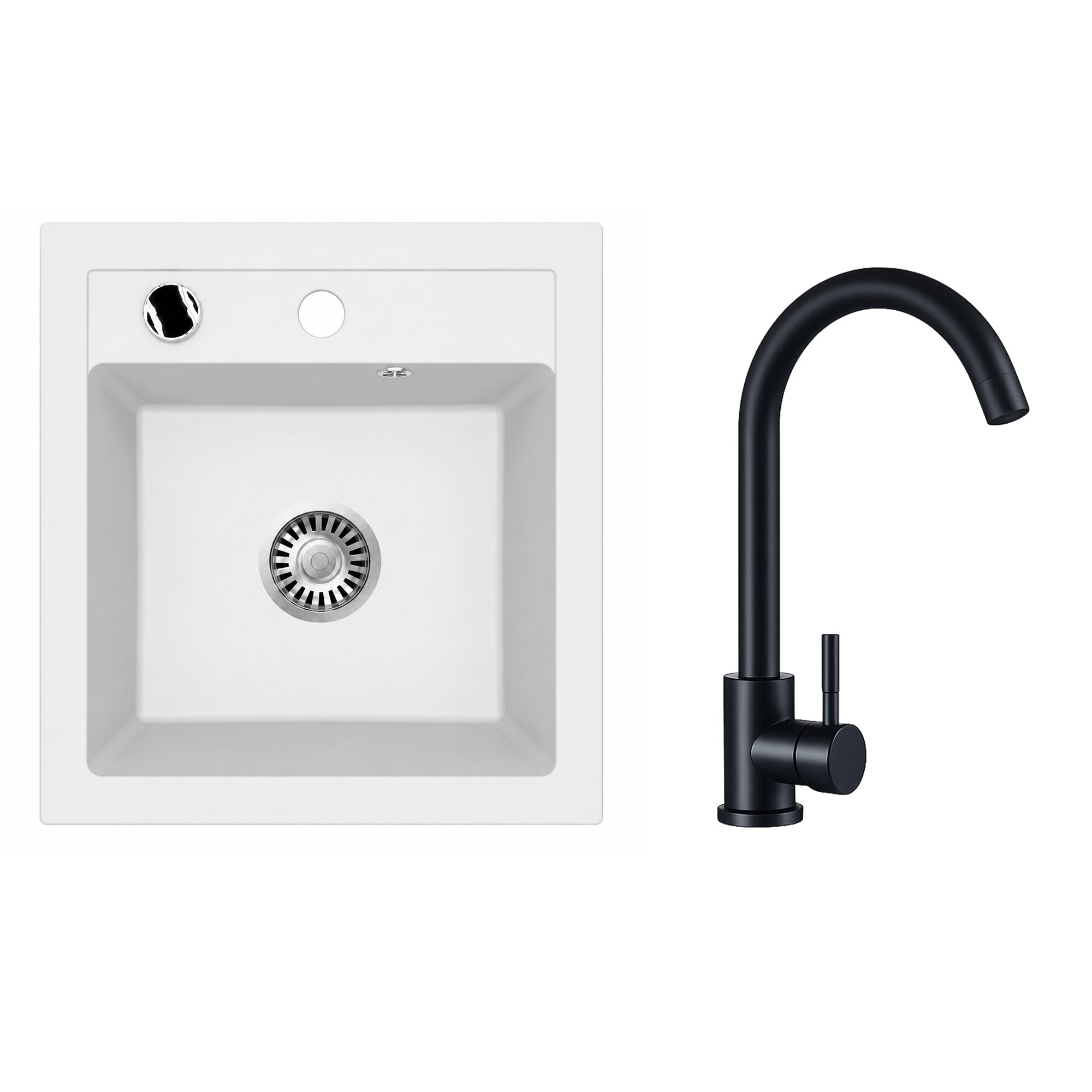 Faizee Home Granitspüle Milano 52 × 49 cm mit wählbarer Armatur