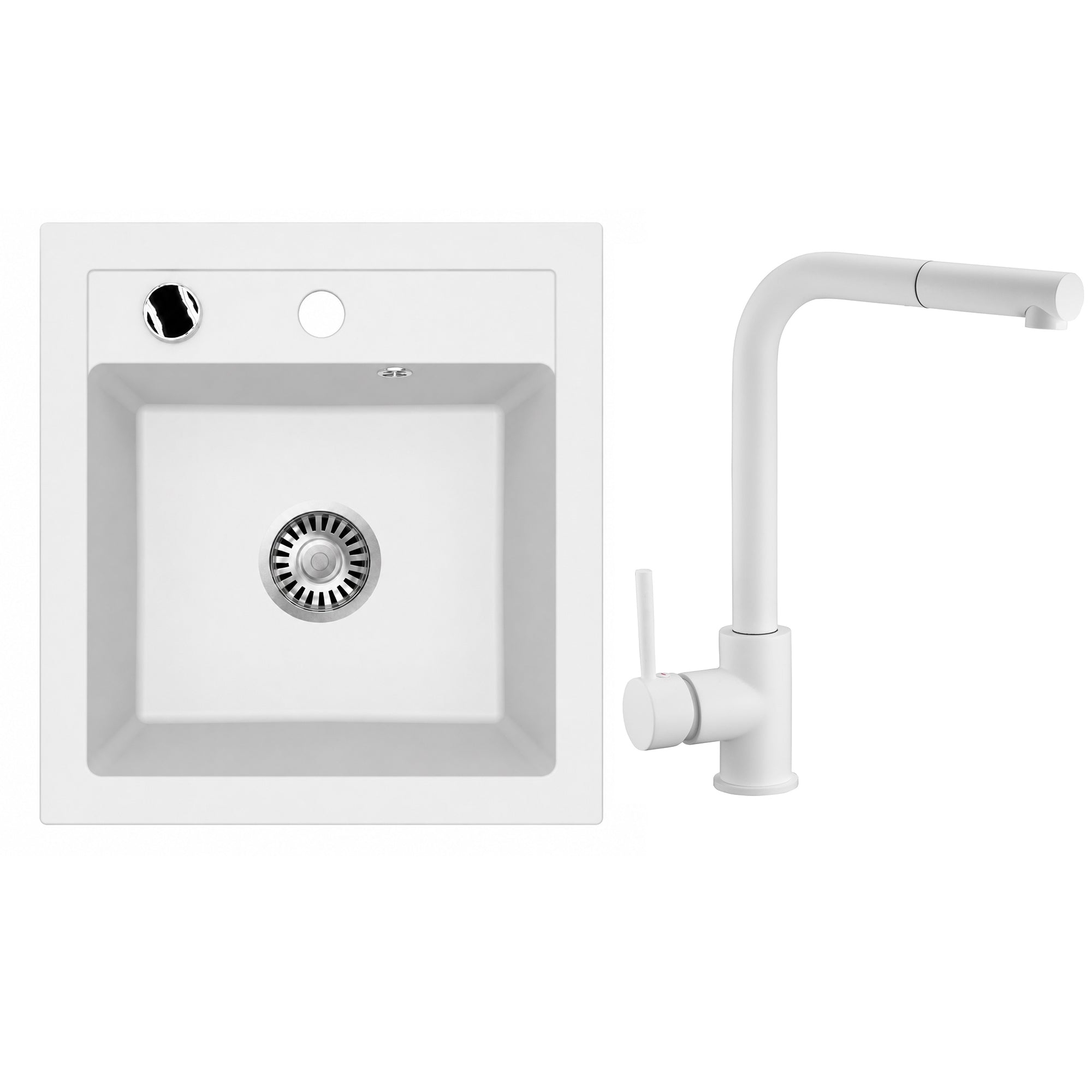 Faizee Home Granitspüle Milano 52 × 49 cm mit wählbarer Armatur
