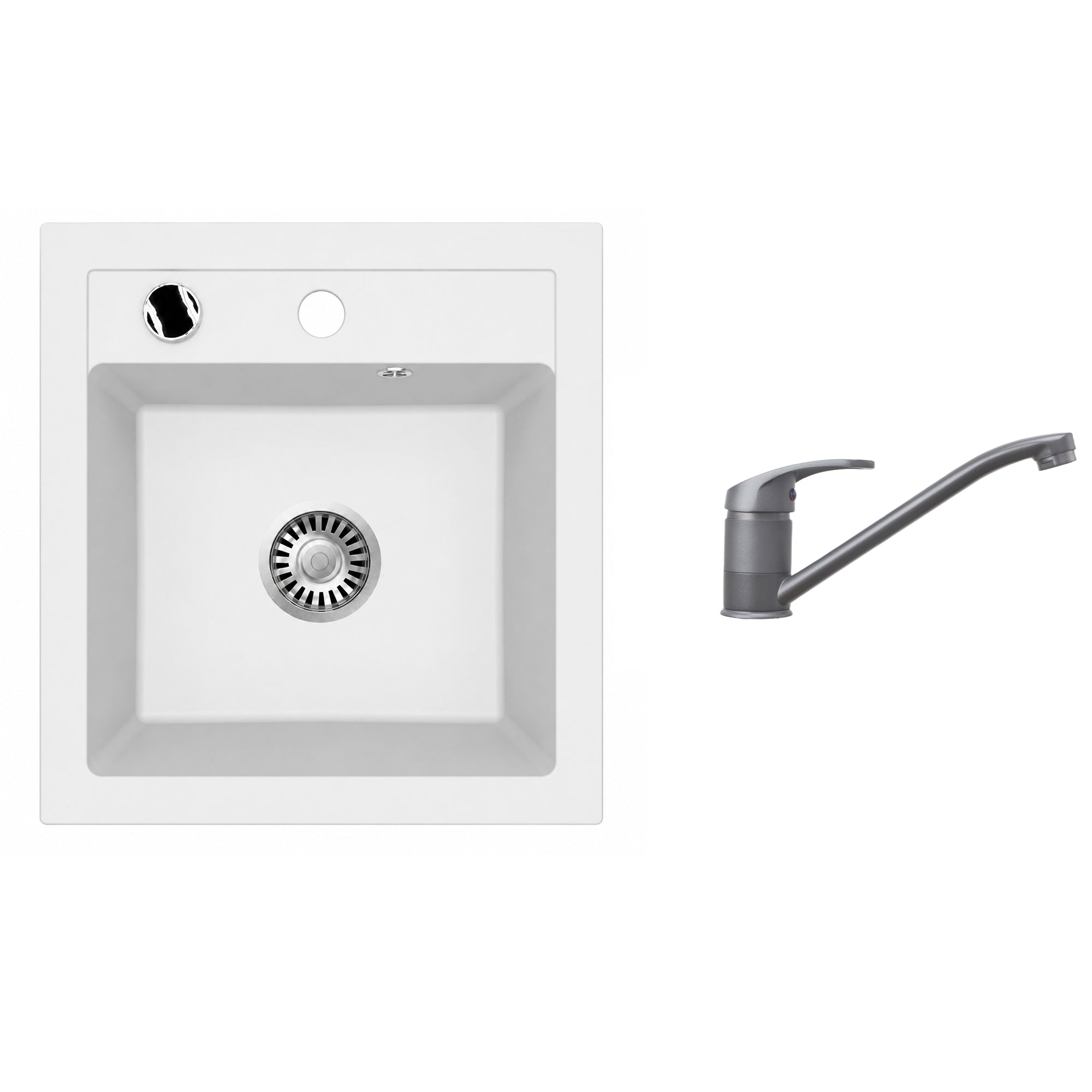 Faizee Home Granitspüle Milano 52 × 49 cm mit wählbarer Armatur