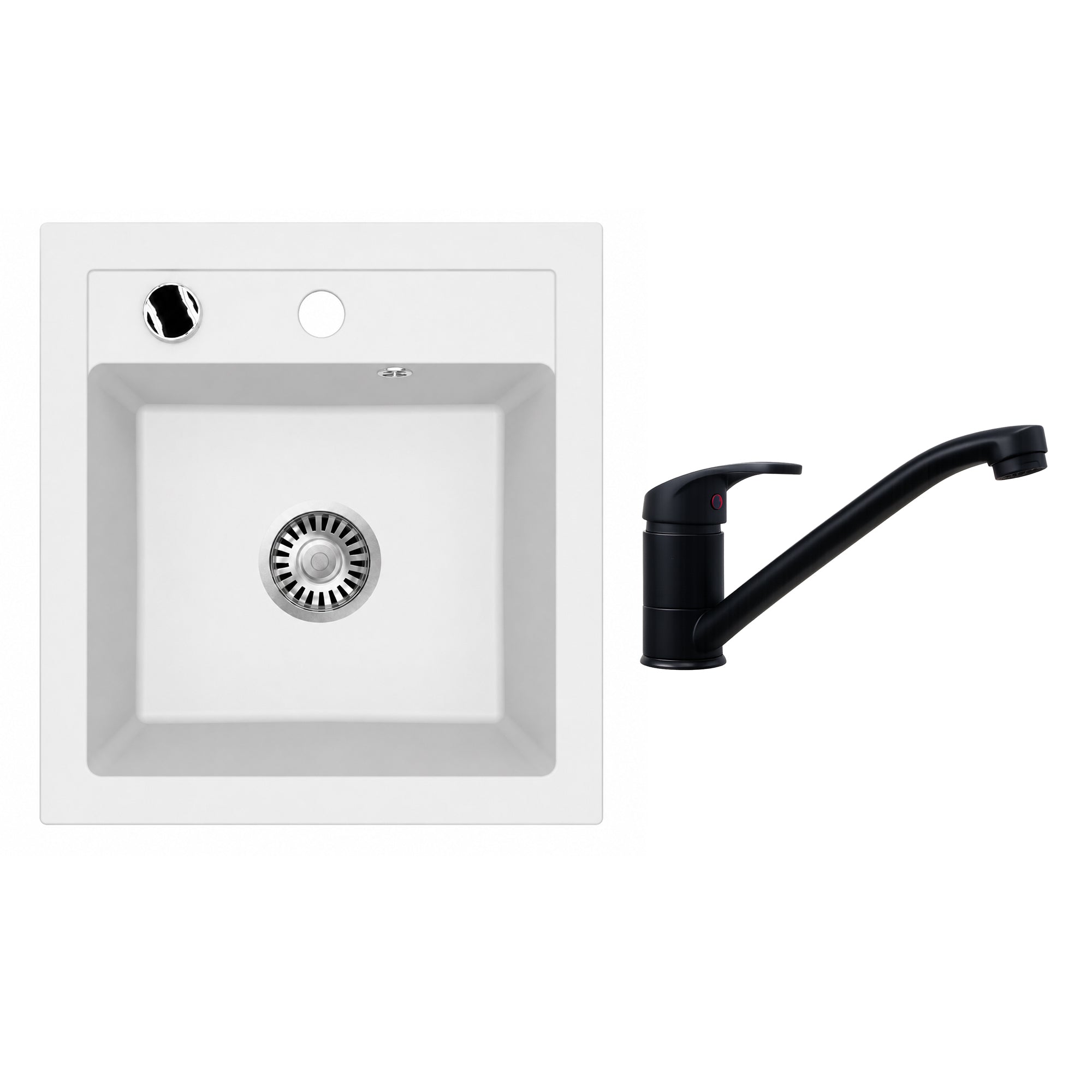 Faizee Home Granitspüle Milano 52 × 49 cm mit wählbarer Armatur