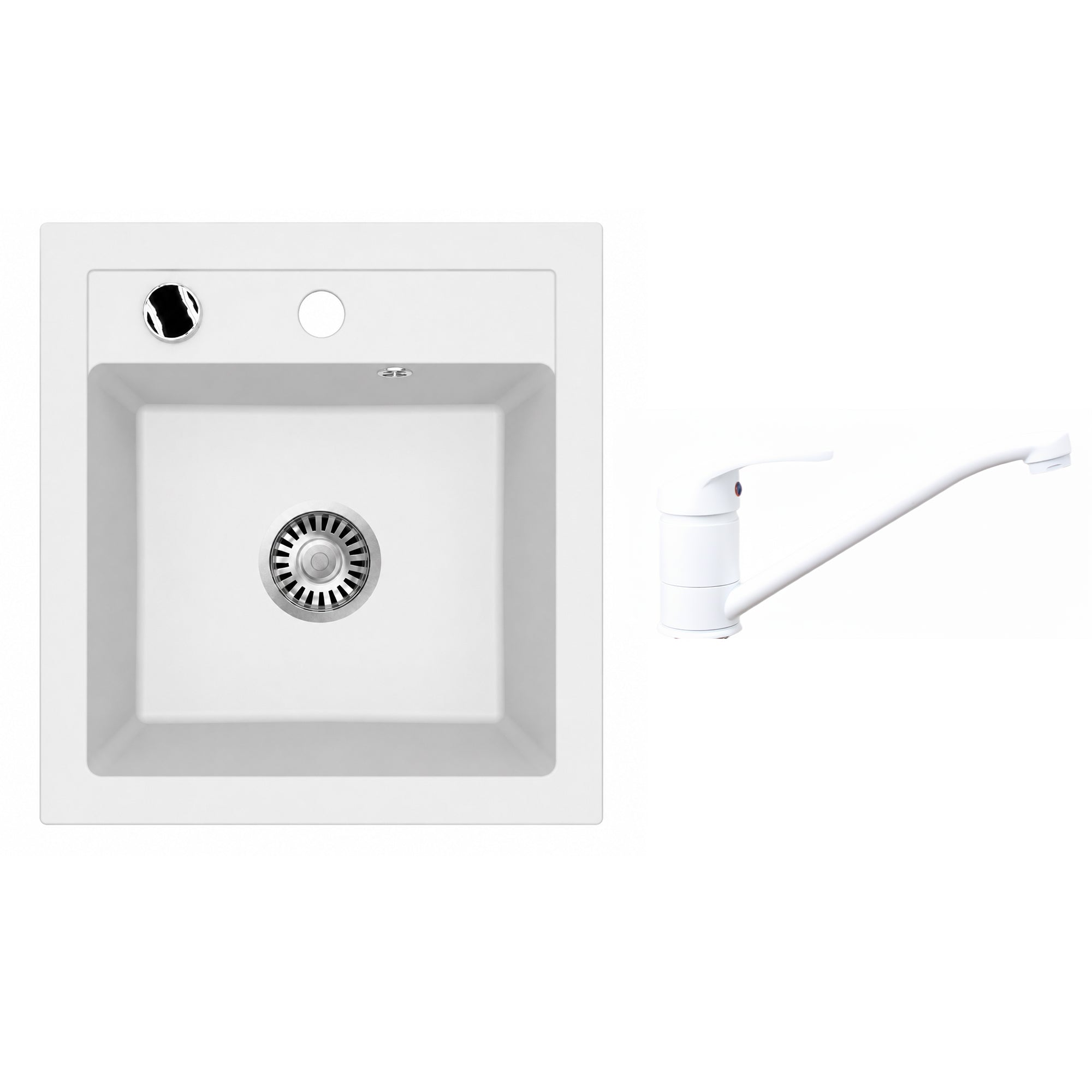 Faizee Home Granitspüle Milano 52 × 49 cm mit wählbarer Armatur