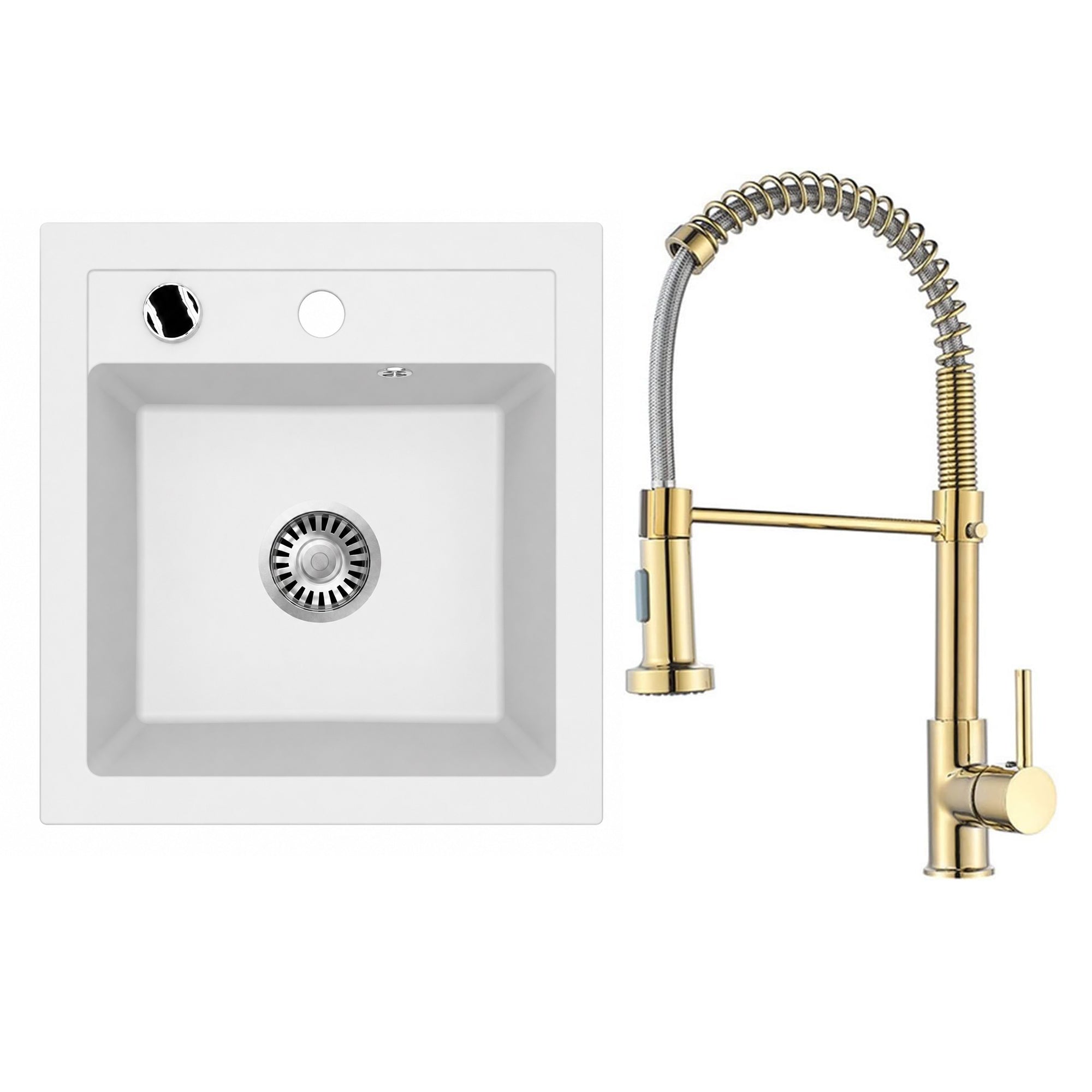 Faizee Home Granitspüle Milano 52 × 49 cm mit wählbarer Armatur