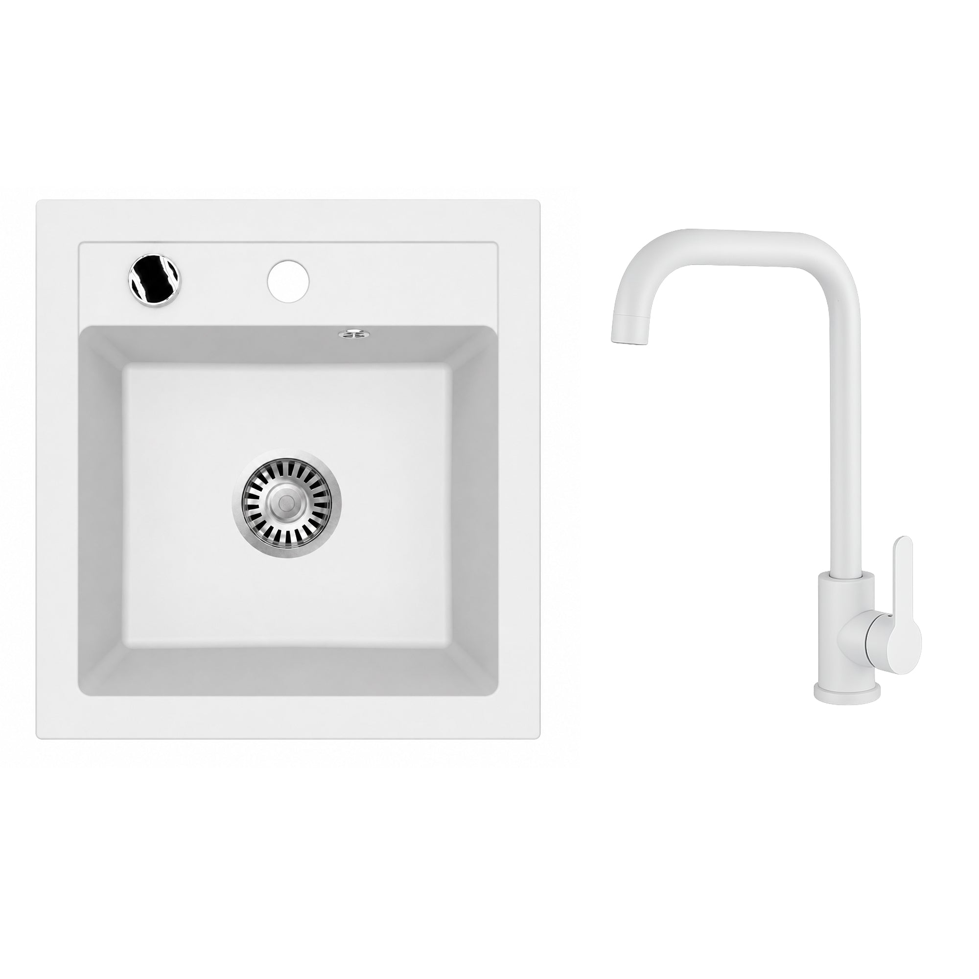 Faizee Home Granitspüle Milano 52 × 49 cm mit wählbarer Armatur