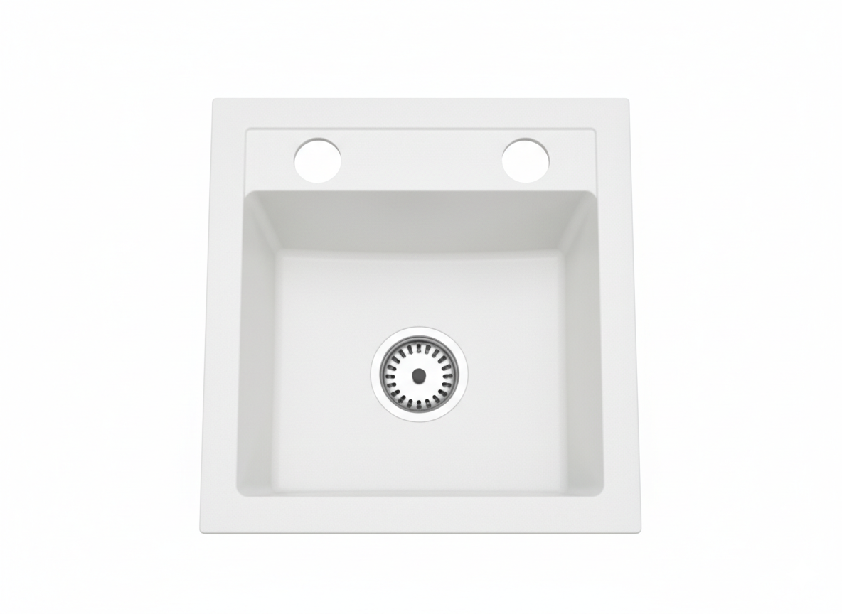 Faizee Home Compact Granitspüle 41x44 cm – Einbauspüle für kleine Küchen